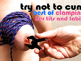 XMas Special: Best of clamps pain - try not to cum