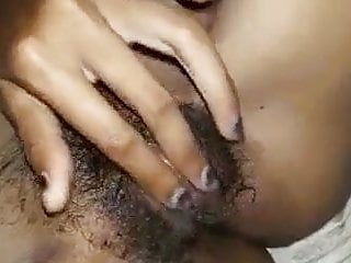Close-up hairy hole fingering