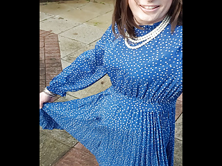 Lovely blue pleated dress