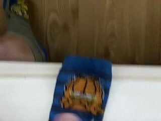 Blue Garfield socks (G175) and fleshlight
