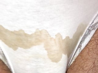 Piss stained white cotton knickers