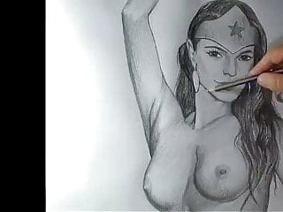 Wonder women nude body art