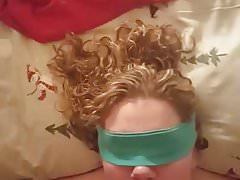 Blindfolded Girlfriend Sucking Cock