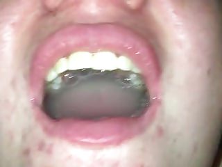 Amateur wife swallows glass of cum 
