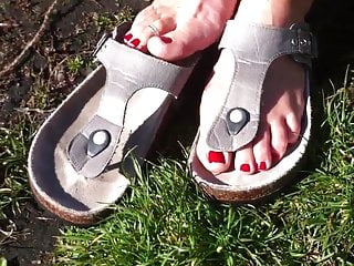 My cute wifes feet in Birkenstocks