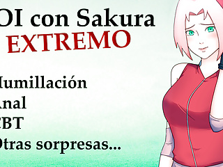 Spanish JOI extremo con Sakura. Anal, humillacion, etc...