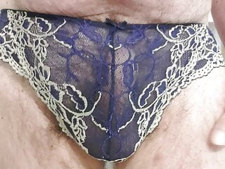 Blue lace knickers