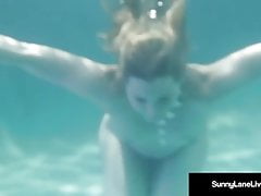Underwater Naked Siren Sunny Lane Sucks Dick Below The Tide!