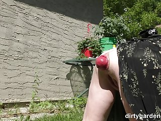 Dirtygardengirl &ndash; Backyard Cleaning With Prolapse Of Her Anal Hole