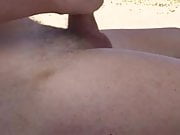 Hot dad jerking me off at the beach