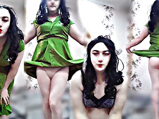 Green Sexy Dress Ladyboy Hot Body Sexy Dancer Cosplayer Model...