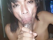 Thai ladyboy hooker sucking dick pt. 3 (cum swallow)