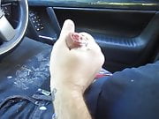 Huge cumshot in car