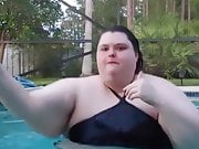 Sexy SSBBW in private pool showing off for daddy
