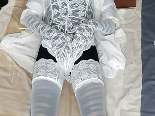 Doll With White Lace Lingerie