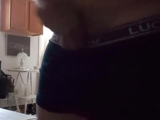 Young stud in boxers smashing cock...