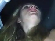 Girl fucking, moaning and cumming on car