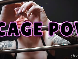 Lady Angela cage fetish femdom POV