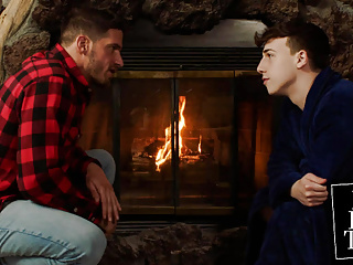 Hot Lumberjack Gives Curious Twink His First Bottom Experience