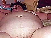 foreplay rubbing bbw wife's belly and fat pussy