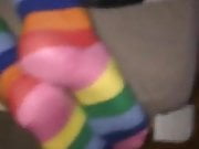 Cum on Rainbowsocks Feet
