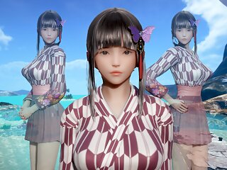 AI Shoujo Japanese beauty Akira in realistic 3D animated sex with multiple asms UNCENSORED