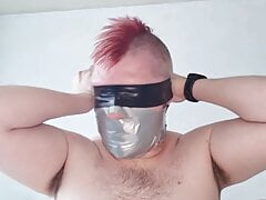Tape Gag and Blindfold with some Breath Control