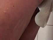 Horny girlfriend takes dildo in shower
