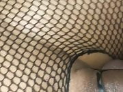 Walking in the Rain with Fishnetcatsuit & clear Heels No.2
