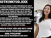 Hotkinkyjo fucks her ass with huge tentacle dildo & prolapse