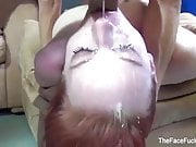 Redhead babe gets her sweet face fucked