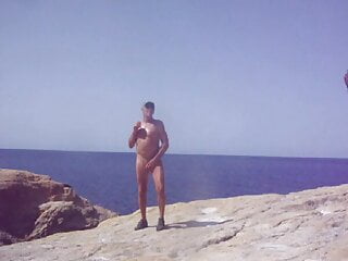 Nude outdoors naked head land fun...