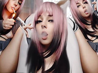 Egirl smoking and showing her pussy (ask me for full vid)