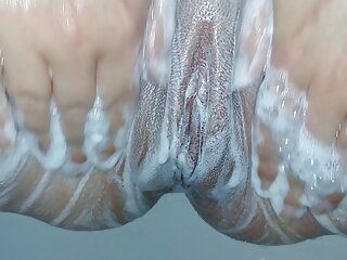 Pussy Closeups, Femdom, Soapy Bath, Tight Pussy Girl