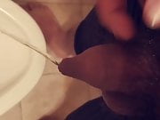 Peeing out of my uncut cock 