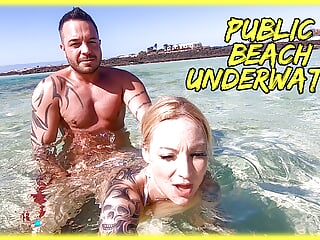 PUBLIC EXTREME AT BEACH UNDERWATER...GOT CAUGHT