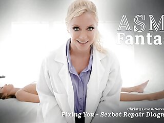 ASMR Fantasy - Hyper Real Sexbot Christy Love SQUIRTS All Over Lesbian Technician Serene Siren 