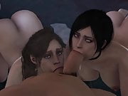 Claire and Ada Wong Worhsip A Big Cock
