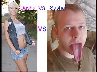 Dasha VS Sasha cum on tongue russian