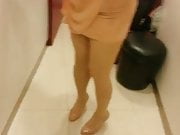 Beige Patent Pumps with Pantyhose Teaser 19