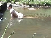 Cumming in the river