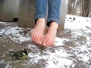 Foot Fetish, Feet, In the Snow, Close up