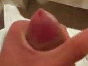 20 year old guy huge and quick cumshot in hotel bathroom