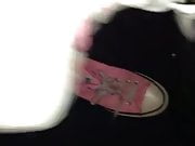 Cumming all over my pink converse sneakers