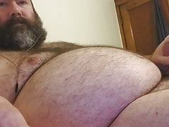 Furry, chubby bear shoots thick load