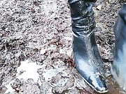 Dirty high heel boots
