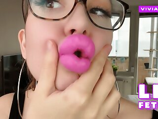 Teasing you with big fake lips - Lots of kissing noises &amp; dirty talk 