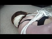 Tied slave gives Master blowjob then tickled