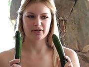 Girl with zucchini