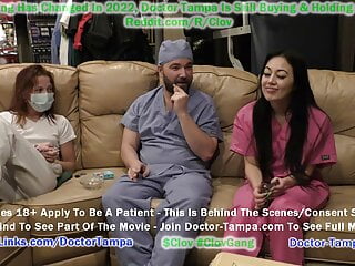  video: Become Doctor Tampa For Bratty Orphan Cheerleader Blaire Celeste Required Sports Physical With Nurse Stacy Shepards Help